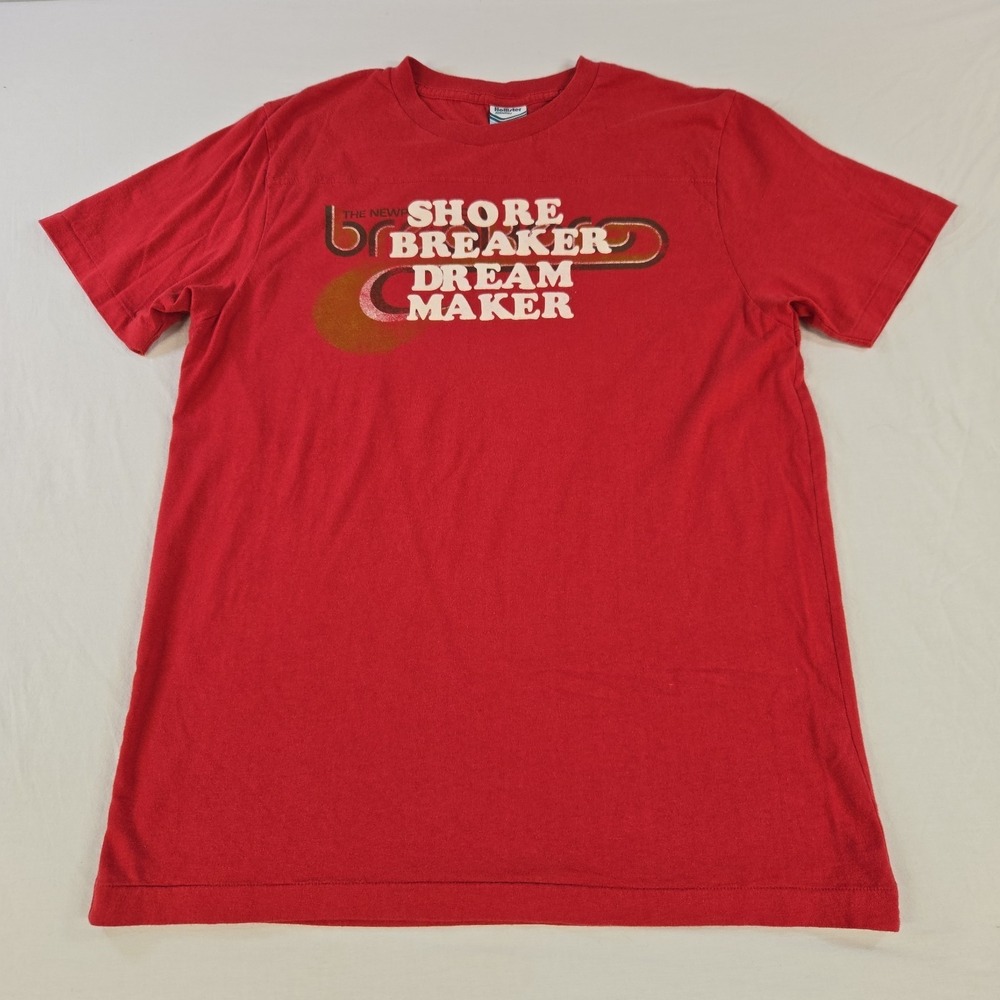 Vintage Hollister Athletic Shore Breaker T-Shirt Size Large Red Surfer Beach